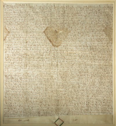Eine Kopie der Magna Carta von 1297, die in der Members